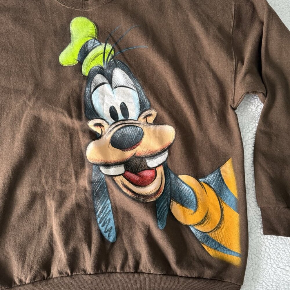 Disneyland Resort Walt Disney World 2XL Goofy Sweatshirt Hanes Brown HTF - Picture 3 of 12